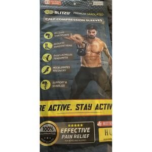 BLITZU Calf Compression Sleeve Footless Socks Leg Support Shin Splint Nude S-M